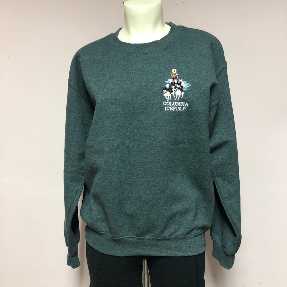 Nwot Embroidered Columbia Icefields Dark Grey Heavy Sweatshirt Unisex Size Small